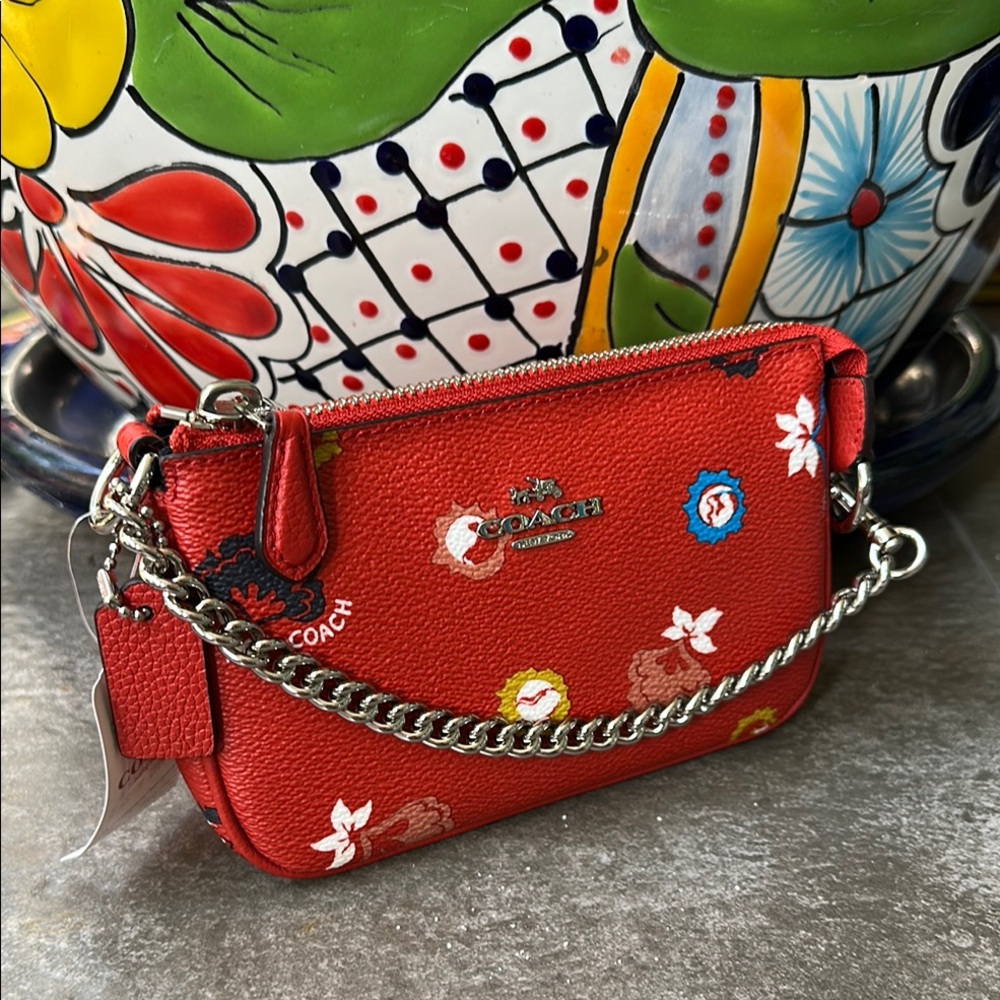 Coach Red Floral Women's Clutch/Wristlet NWT